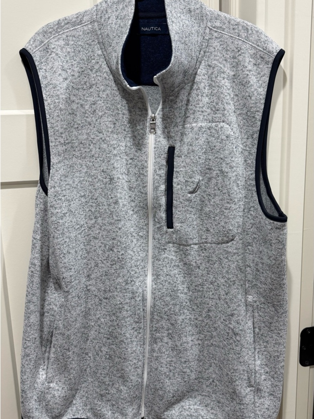 Nautica Navy Blue Knit Zip Vest